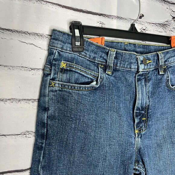Wrangler Blue Straight Jeans Classic Fit SZ 12 Zip Button Adjustable Waistband - Picture 5 of 15